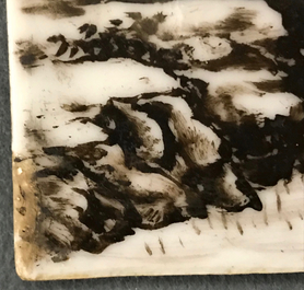 A large Chinese qianjiang cai landscape plaque, 20th C.